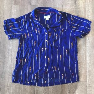 Mauve Anthropologie Bon Voyage Button Down